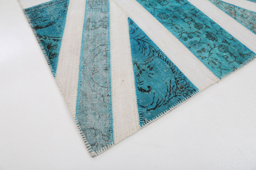 Rug N Carpet - Hand-knotted Oriental 6' 3'' x 9' 11'' Flag Patchwork Rug