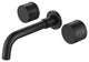 Double Handle Wall Mounted Brass Bathroom Faucet, Matte Black
