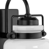 Fessler Collection One-Light Matte Black Opal Glass Farmhouse Bath Light