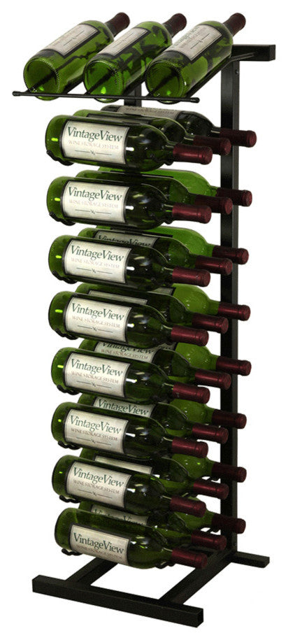 27-Bottle Point of Purchase Metal Wine Rack, Satin Black
