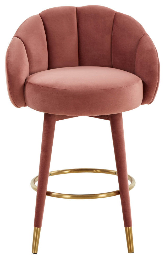 Myla Salmon Swivel Counter Stool - Salmon