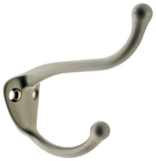 Genuine Solid Brass Coat & Hat Hook, Satin Nickel