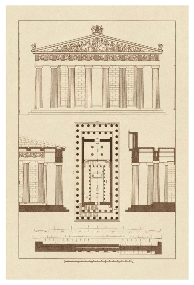 "The Parthenon at Athens" Digital Paper Print by J. Buhlmann, 34"x50"