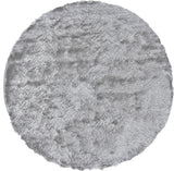 Weave & Wander Armada Plush Shag Rug, Platinum, 10'x10' Round