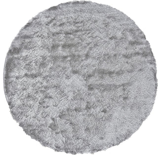 Weave & Wander Armada Plush Shag Rug, Platinum, 10'x10' Round