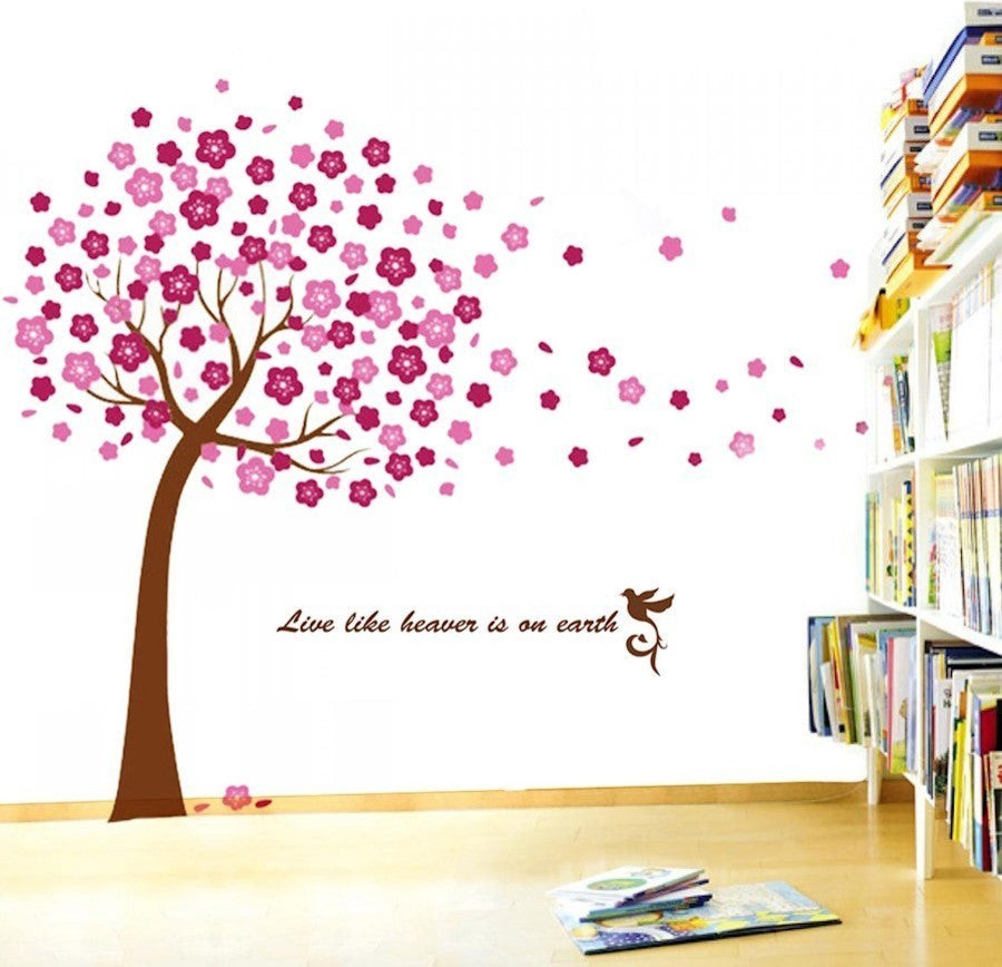 Walplus Huge Pink Tree Wall Sticker