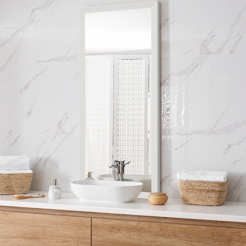 LaRue Framed Wall Mirror, White, 20" X 54"