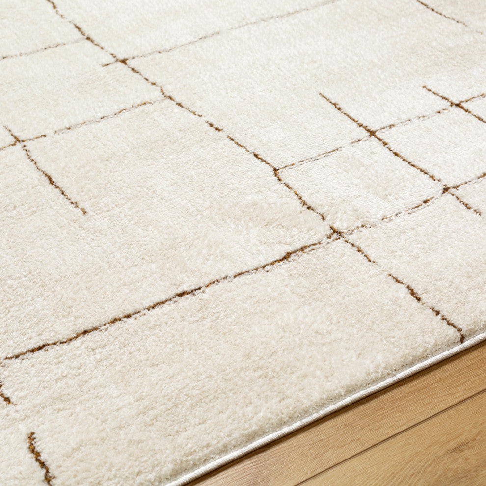 Surya Freud FEU-2310 Machine Woven Area Rug, Ivory, 2'7" x 7'3"