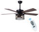 52" Ceiling Fan With Lights and Remote Control, Reversible Blades, Matte Black