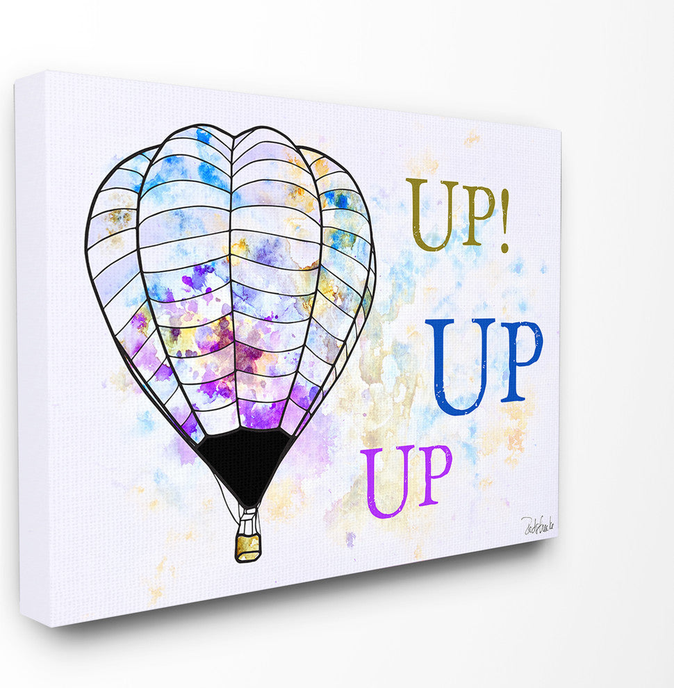 "Watercolors Up Up Up Hot Air Balloons" Stretched Canvas Wall Art