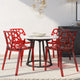 Dynamic Honeycomb Stackable Dining Chair Set of 2 - Transparent Red