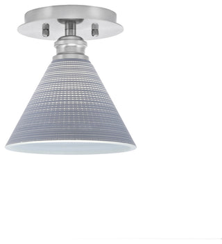 Edge 1 Light Semi-Flush, Brushed Nickel Finish, 7" Gray Matrix Glass