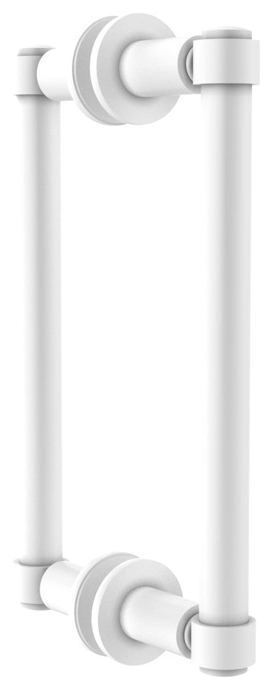 Contemporary 8" Back to Back Shower Door Pull, Matte White