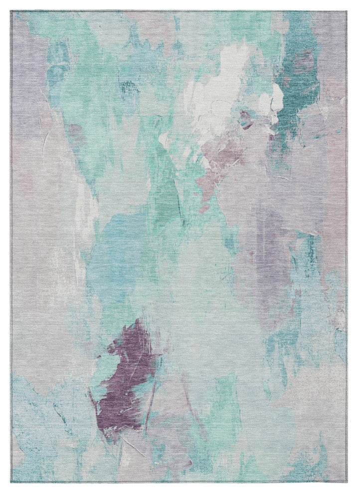 Machine Washable Indoor/Outdoor Chantille ACN1914 Teal 2'6" x 3'10" Rug