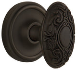 Classic Rosette Privacy Victorian Knob, Oil-Rubbed Bronze