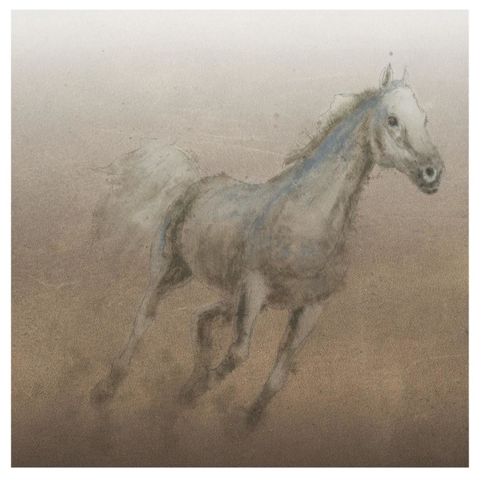 "Stallion I on Leather" Digital Paper Print by James Wiens, 42"x42"