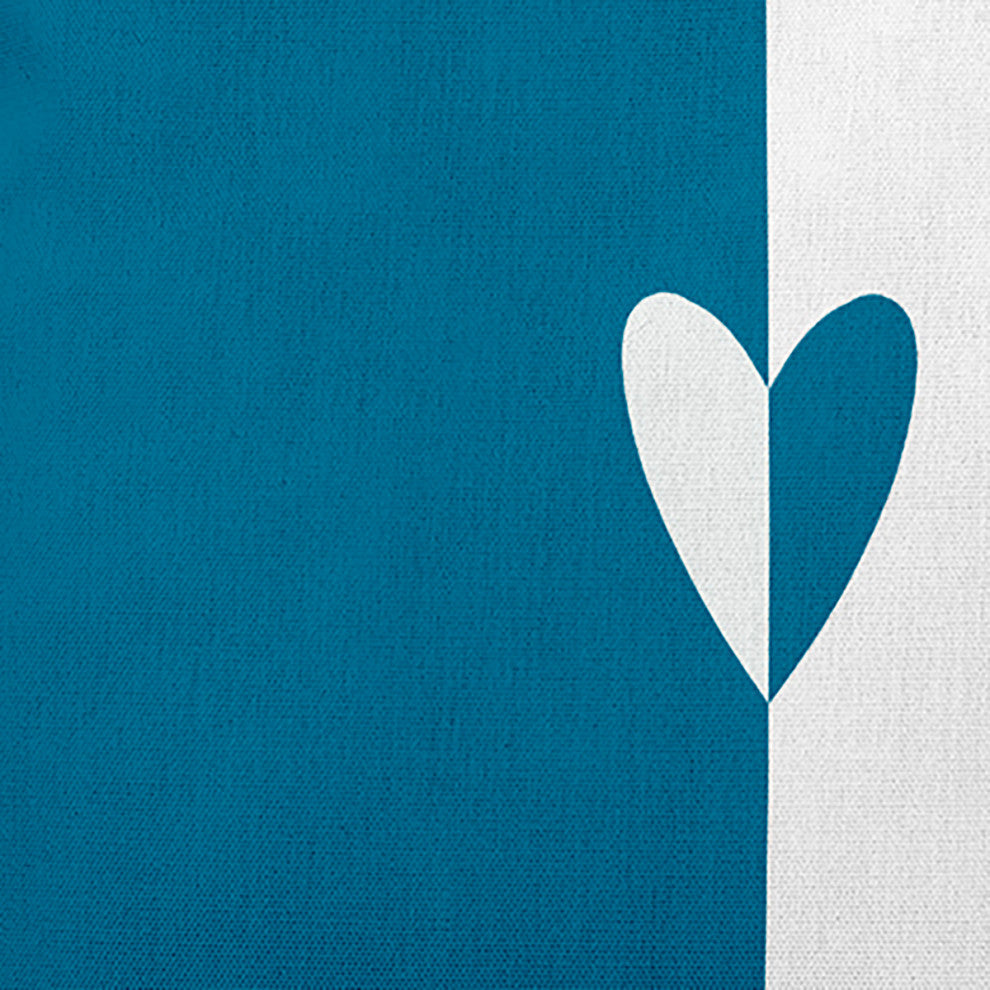 Modern Heart Decorative Throw Pillow, Teal, 16"x16"