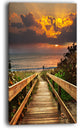 "Long Wooden Stairs Into The Sea" Large Sea Bridge Canvas Print, 20"x40"