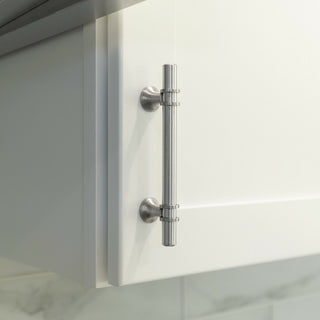 Brushed Nickel Handle Pull 7-1/2" (192mm) Hole Centers, 10" Overall Length