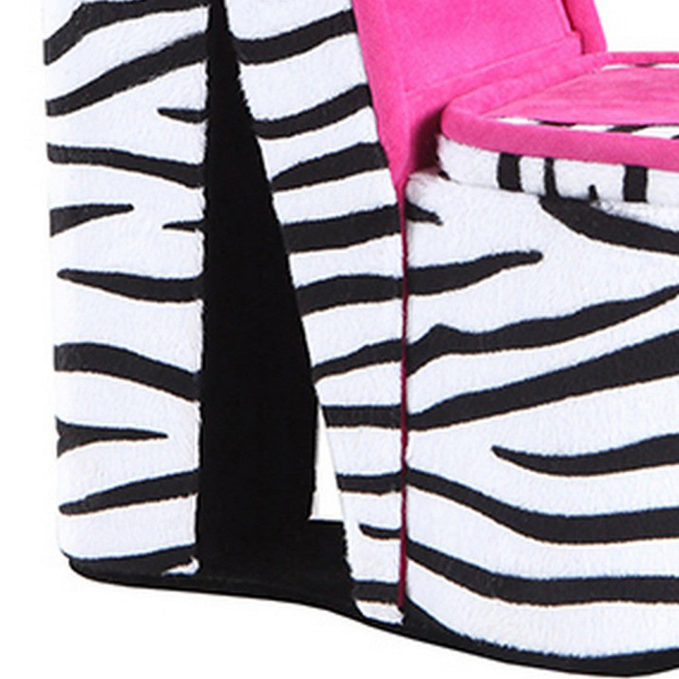 High Heel Zebra Shoe Jewelry Box with 2 Hooks, Multicolor