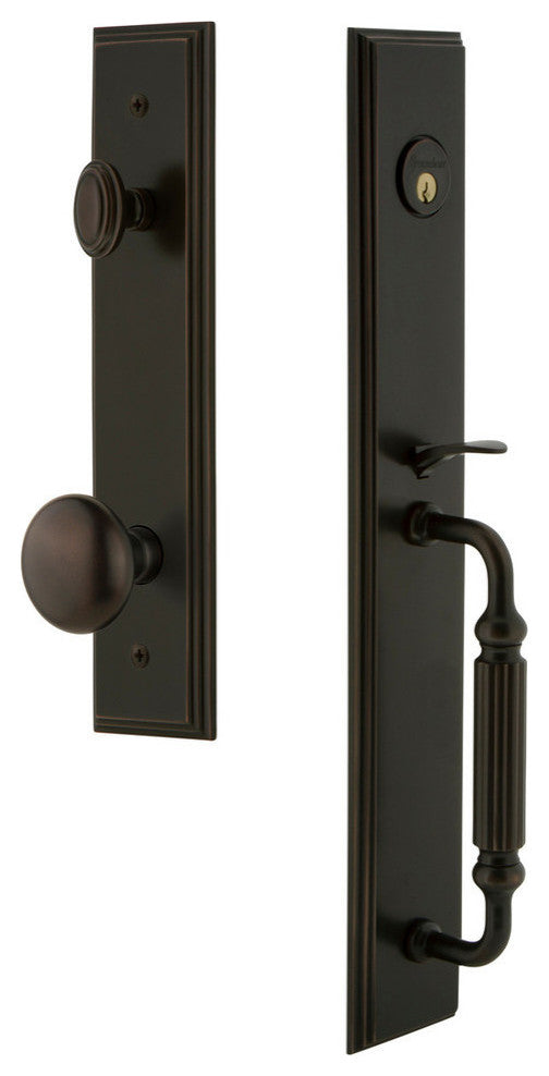 Carre' 1-Piece Dummy Handleset, F Grip and Fifth Avenue Knob, 849036