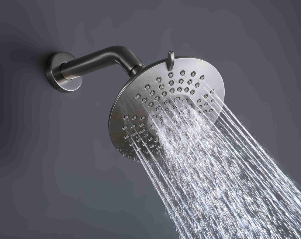 Tub and Shower Faucet Set with Rough-in Valve and Multi-function Showerhead, Bru