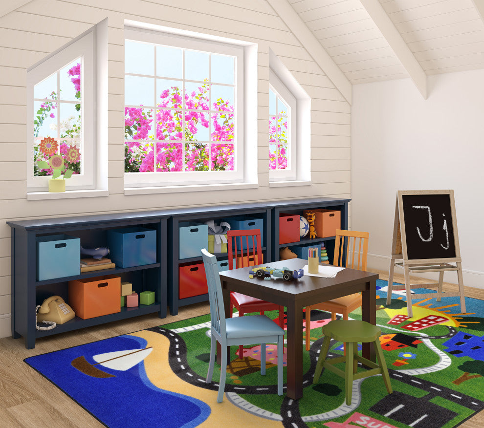 Kid Essentials Rug, Happy Town, 5'4"x7'8"