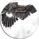 Low-Flying Eagle Illustration, Animal Digital Round Metal Wall Art, 23"