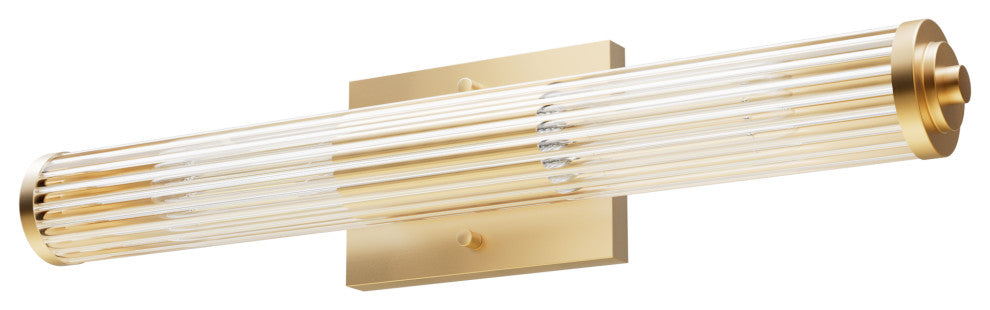 Holly Grove Alturas Gold With Clear Glass 2 Light Vanity Wall