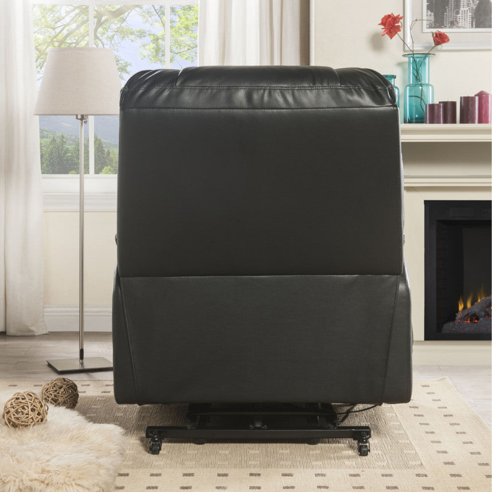 Black PU Upholstered Recliner With Power Lift and Massage