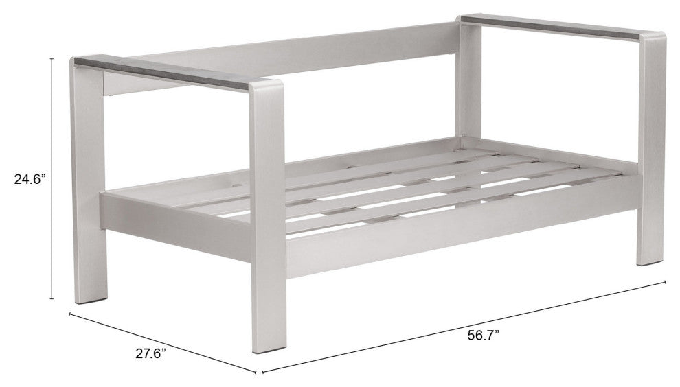 Cosmopolitan Sofa (Frame only) Brushed Aluminum