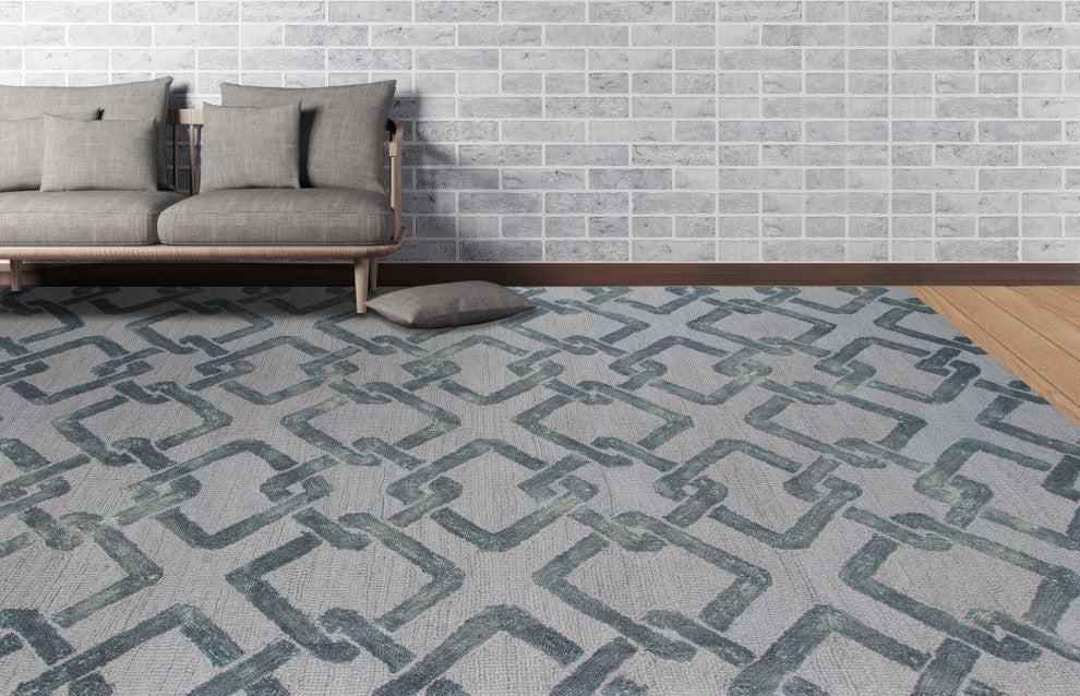 Amer Rugs Shibori SHI-43 Moss Gray Gray Hand-tufted - 5'x8' Rectangle Area Rug