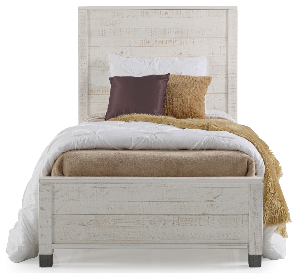 Baja Platform Bed, Shabby White, Twin