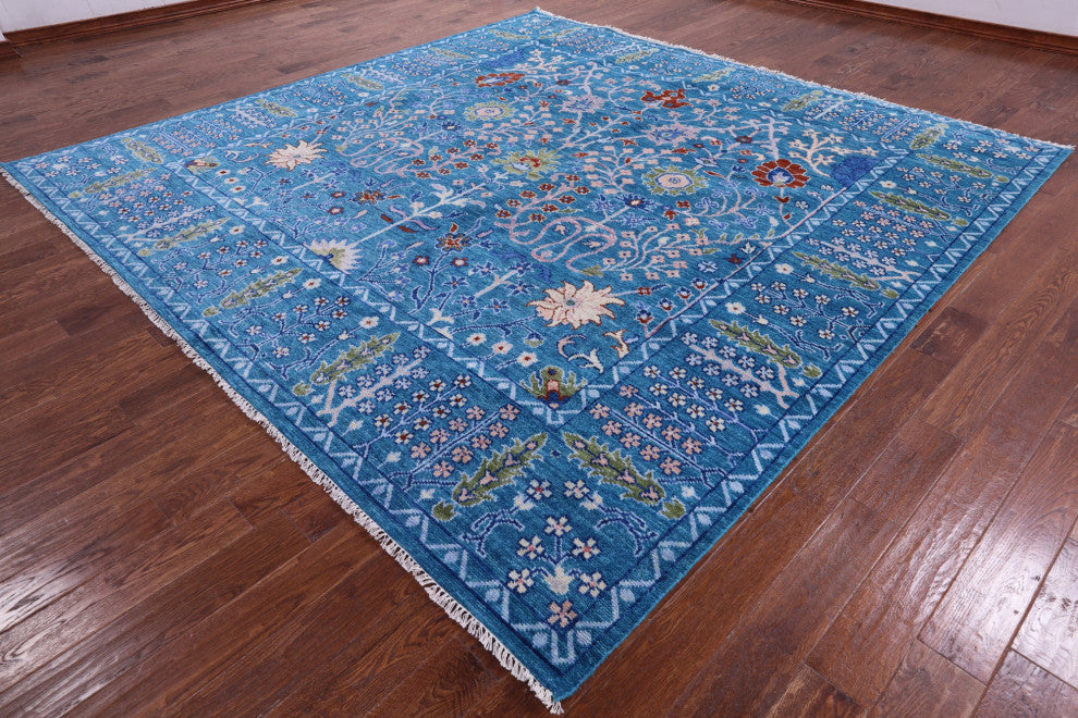 10' Square Turkish Oushak Hand-Knotted Wool Rug - Q13570