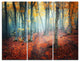 "Red and Yellow Autumn Forest" Photo Metal Wall Art, 3 Panels, 36"x28"