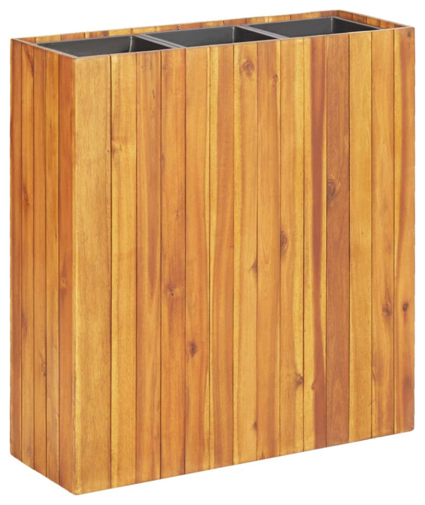 Vidaxl Garden Raised Bed With 3 Pots Solid Acacia Wood