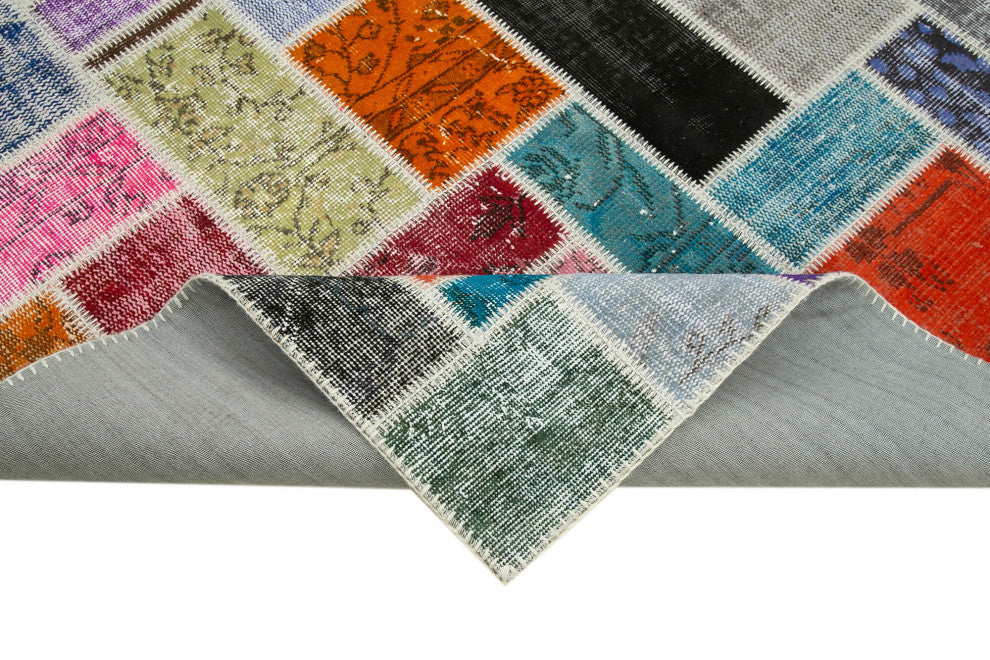 Rug N Carpet - Hand-Knotted Turkish 5' 8" x 7' 10" Vintage Patchwork Area Rug