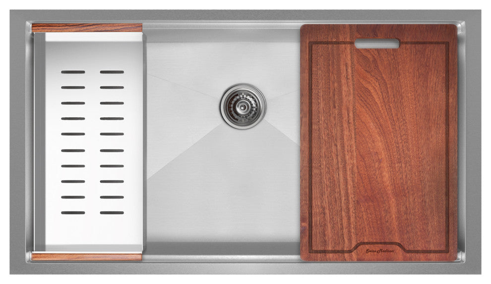 Rivage 33x19" Single Basin Undermount Kitchen Workstation Sink