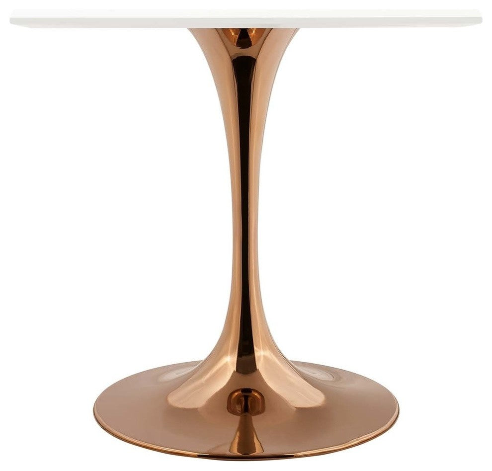 Lippa 28" Square Dining Table, Rose White
