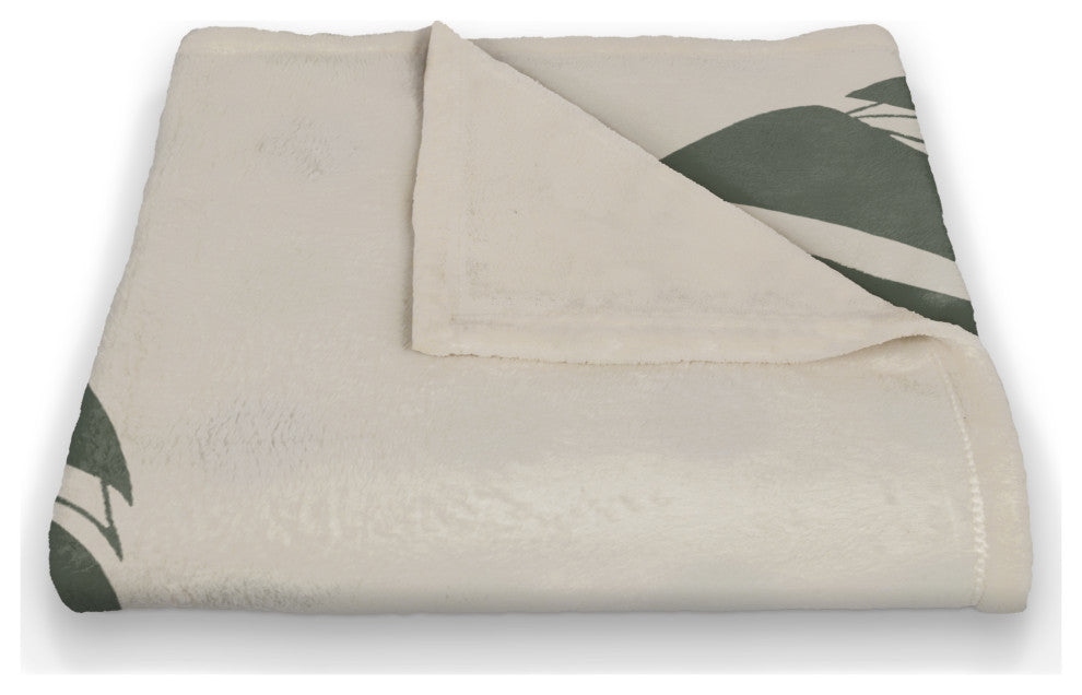 Sun and Palm Leafs 50x60 Coral Fleece Blanket
