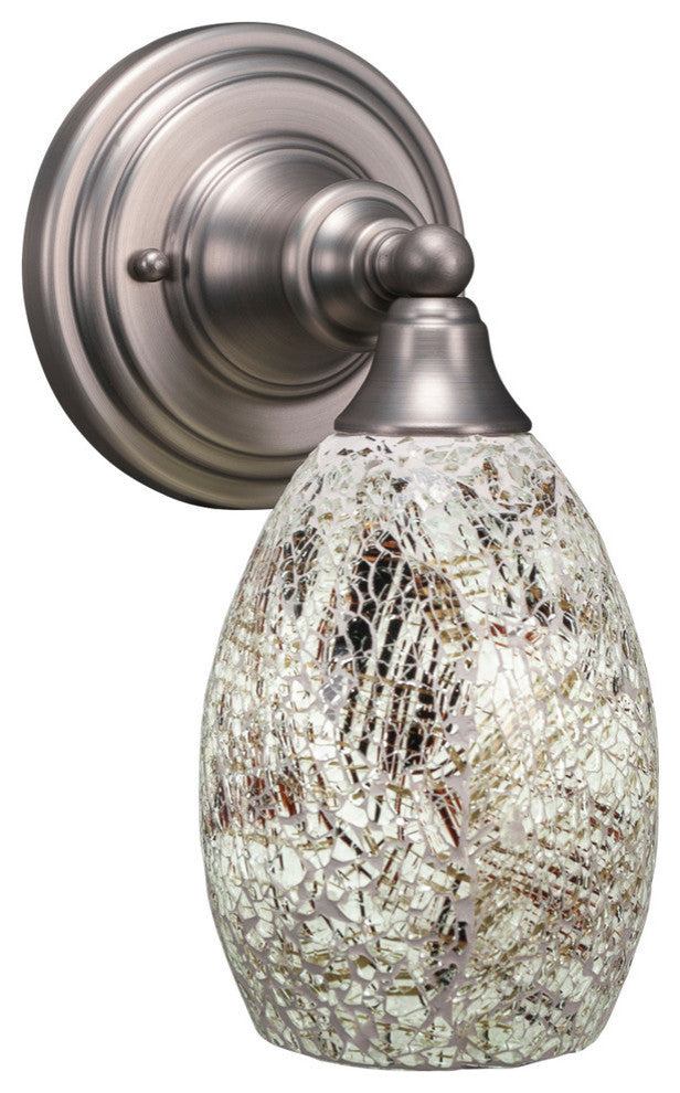 1-Light Wall Sconce, Brushed Nickel/Natural Fusion