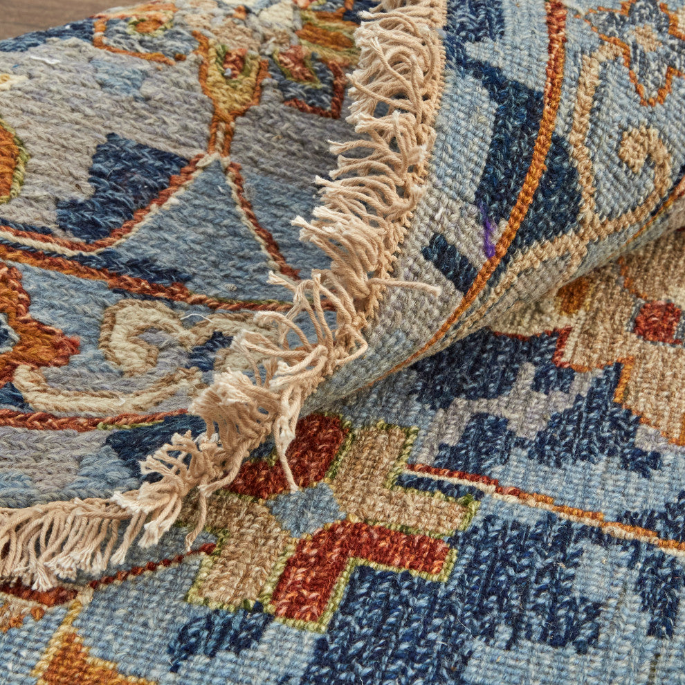Pierson Transitional Floral & Botanical, Blue/Orange/Red, 2'6"x8' Runner