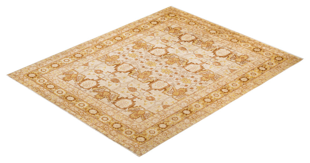 Eclectic, One-of-a-Kind Hand-Knotted Area Rug Ivory, 9' 2" x 11' 4"