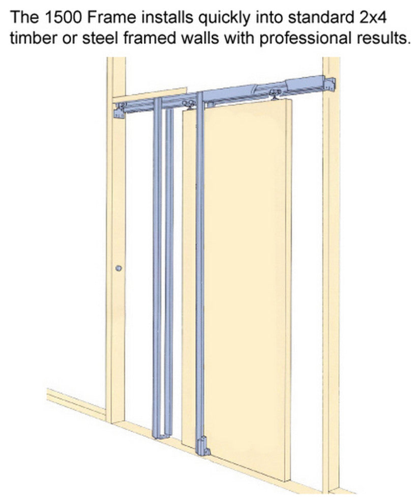 French Double Pocket Doors 60 x 96 | Planum 0014 Walnut with  | Kit Trims Rail