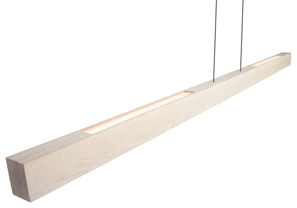 Una LED 66" Linear Pendant, White Washed Oak, Uplight/Downlight, 4000K, Dimmable