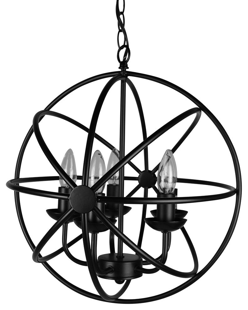 Bridgeport Industrial 5-Light Hanging Pendant Lamp, Black