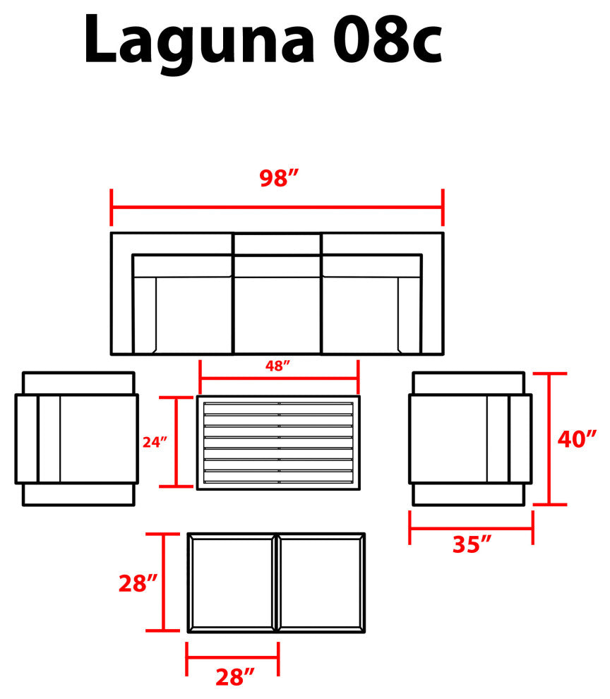 Laguna 8 Piece Outdoor Wicker Patio Furniture Set 08c