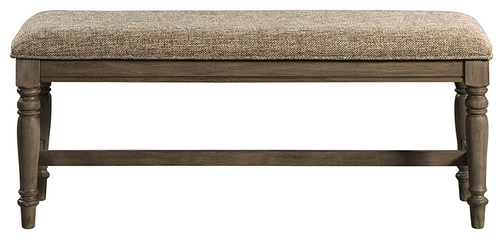 Balboa Park 46" Wide Backless Bench With Cushion, Roasted Oak