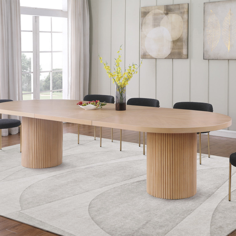 Dobby Mid-Century Modern Extendable Wooden Dining Table