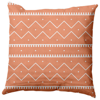 Mudcloth Decorative Throw Pillow, Coral, 16"x16"
